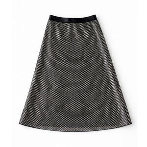 A.L.C. Rhinestone Crystal Studded Embellished Skirt  Black Midi A-Line Size 4